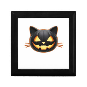 Black Cat Jack o'Lantern Emoji Classic T-Shirt Gift Box