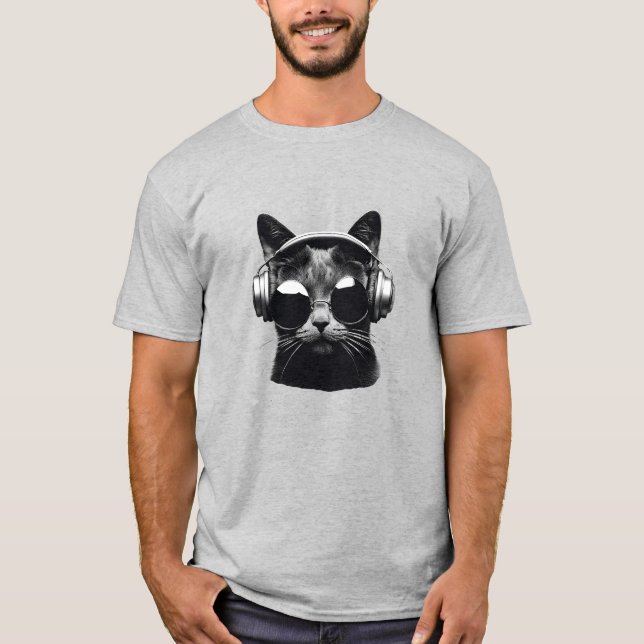 Black Cat Jammin' T-Shirt (Front)