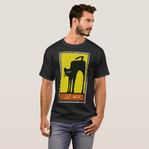 Black Cat, Jazz Music T-Shirt