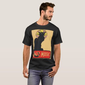 Black Cat, Jazz Music T-Shirt