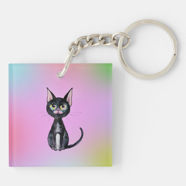 Black Cat Keychain (Back)