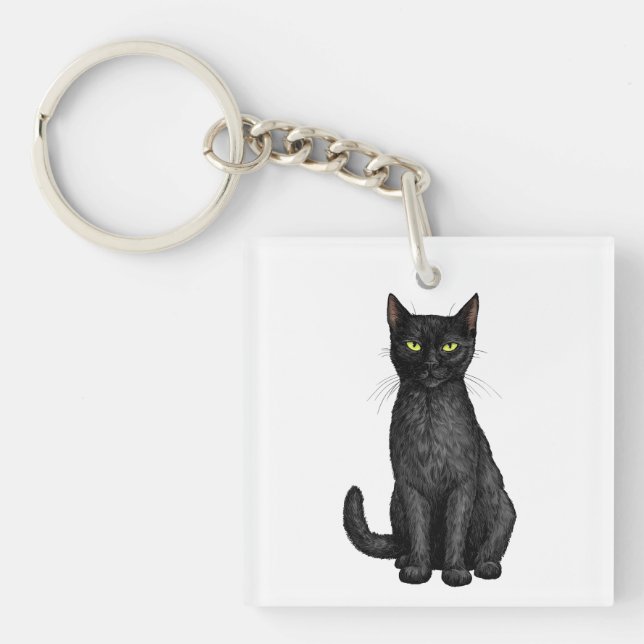 Black cat keychain (Front)