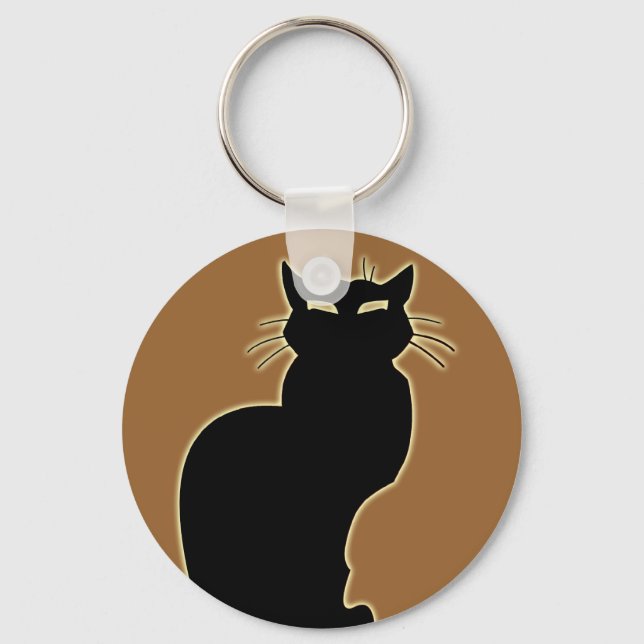 Black Cat Keychain Cat Gifts Pet Cat Keychains (Front)