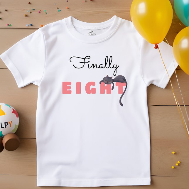 Black cat kids birthday kid T-Shirt (Creator Uploaded)