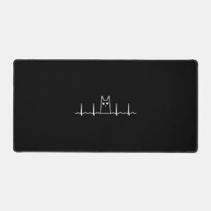 black cat kids heartbeat gift desk mat