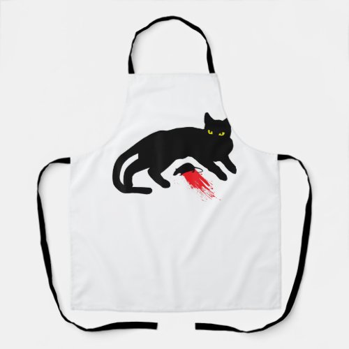 Black Cat Killer Instincts Dead Mouse Punk Goth  Apron