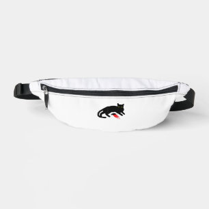 Black Cat Killer Instincts Dead Mouse Punk Goth Fanny Pack