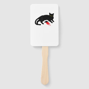 Black Cat Killer Instincts Dead Mouse Punk Goth Hand Fan