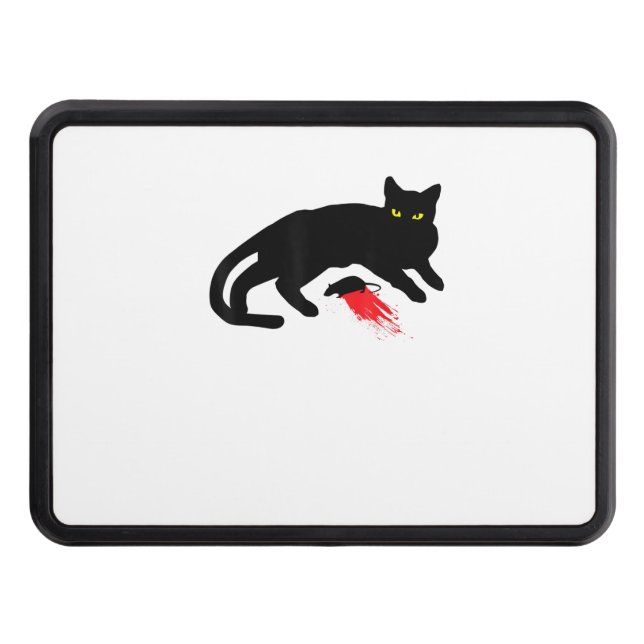 Black Cat Killer Instincts Dead Mouse Punk Goth  Hitch Cover (Front)