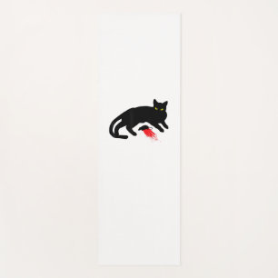Black Cat Killer Instincts Dead Mouse Punk Goth  Yoga Mat