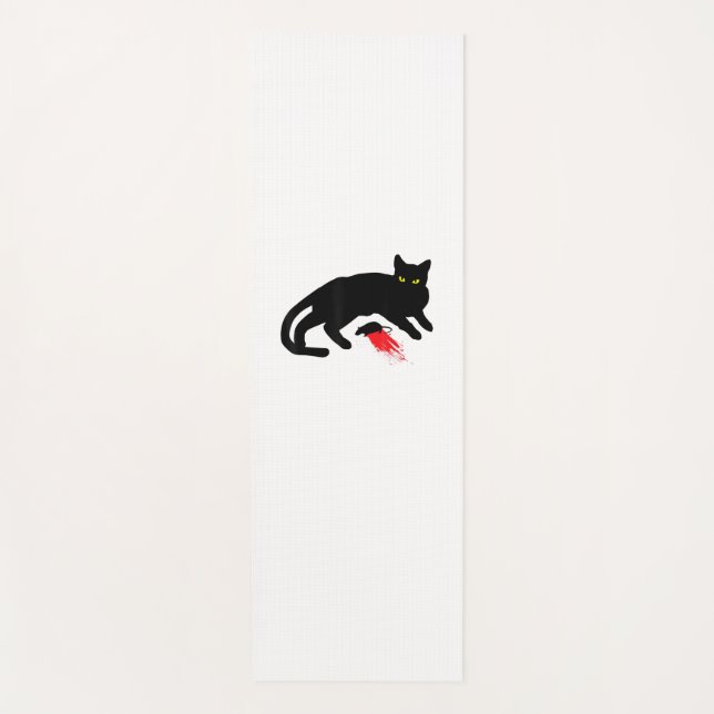 Black Cat Killer Instincts Dead Mouse Punk Goth  Yoga Mat (Front)