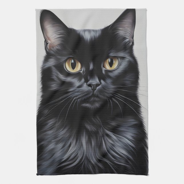 Black Cat Kitchen Towel (Vertical)