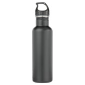 Black Cat Kitty Murderous Black Cat With Knife Hal Stainless Steel Water Bottle (Back)