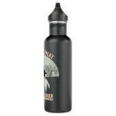 Black Cat Kitty Murderous Black Cat With Knife Hal Stainless Steel Water Bottle (Right)