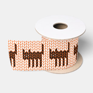 BLACK CAT KNIT 3" Wide Satin Ribbon