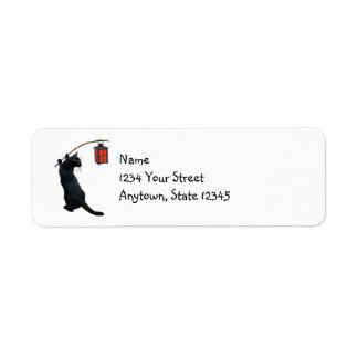 Black Cat Lantern Return Address Labels