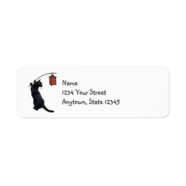 Black Cat Lantern Return Address Labels (Front)