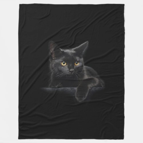 Black Cat Large Fleece Blanket