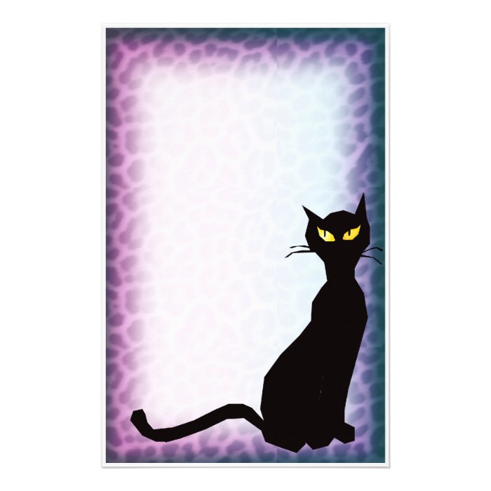 black cat leopard stationery paper