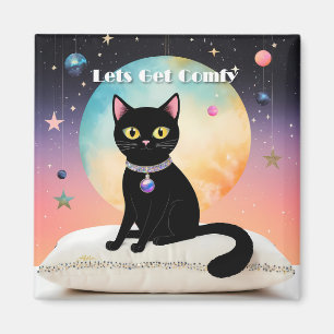 Black Cat - Lets Get Comfy Magnet