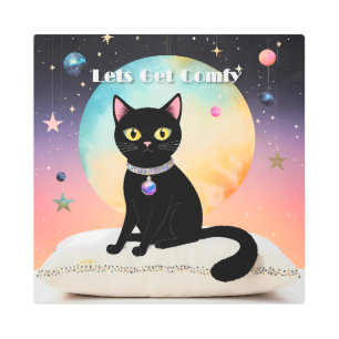 Black Cat - Lets Get Comfy Metal Print