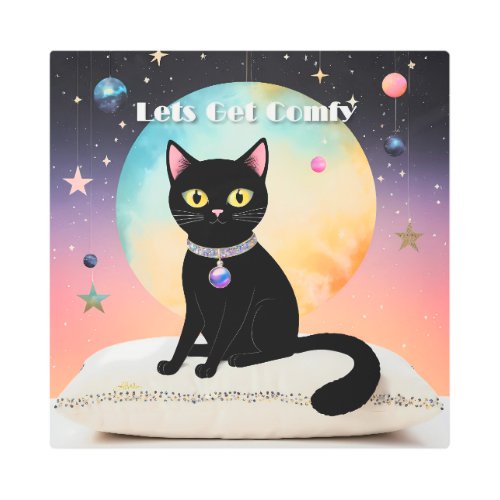 Black Cat - Lets Get Comfy Metal Print