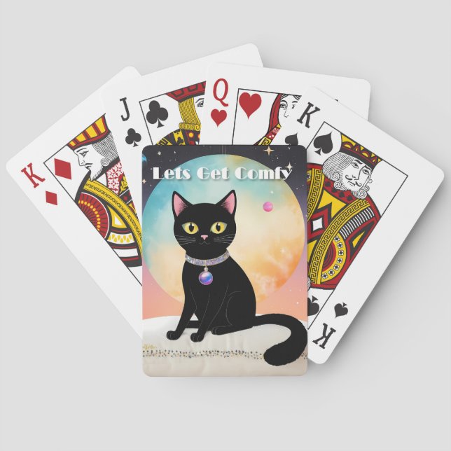 Black Cat - Lets Get Comfy Poker Cards (Back)