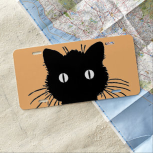 BLACK CAT License Plate