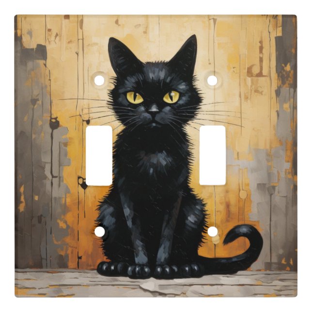 Black Cat Light Switch (Front)
