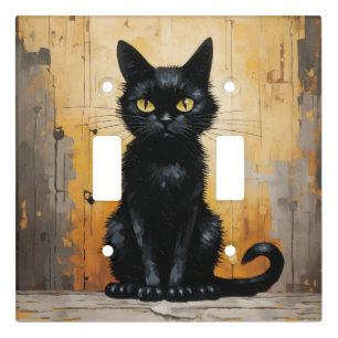 Black Cat Light Switch Cover