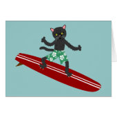 Black Cat Longboard Surfer (Front Horizontal)