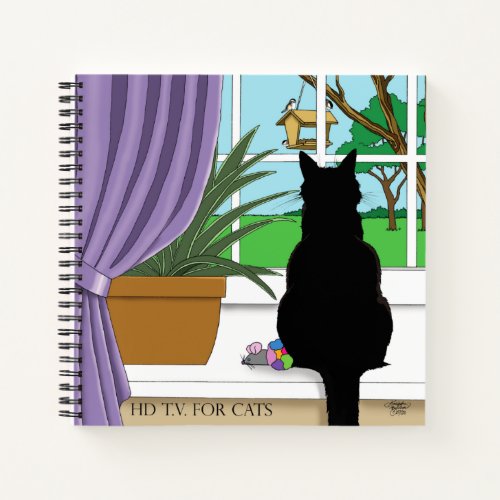 Black Cat Looking Out Window  Notebook