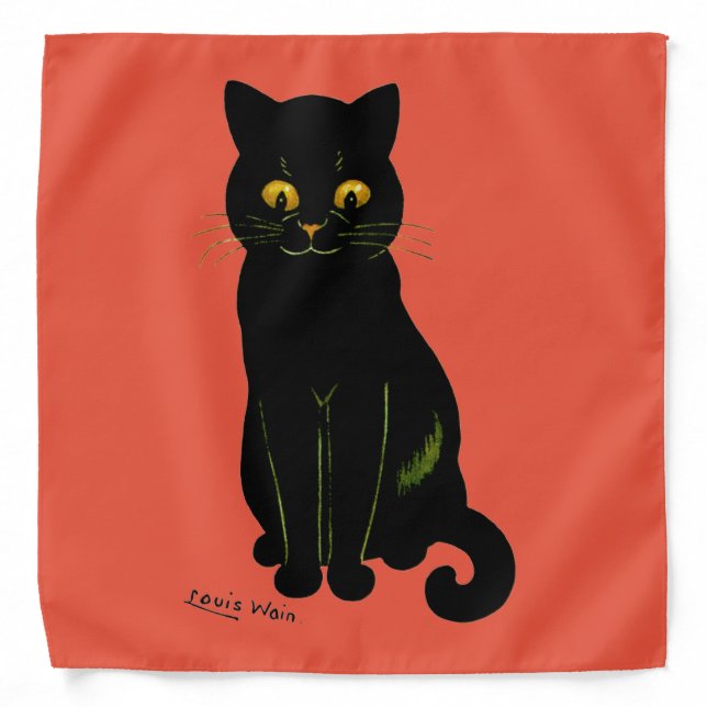 Black cat, Louis Wain Bandana (Front)