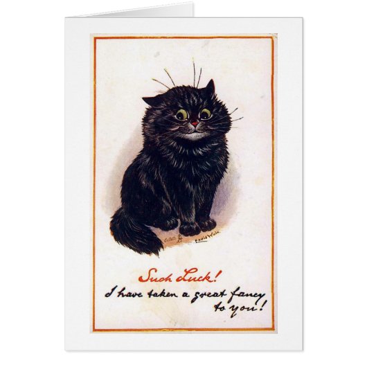 Black cat, Louis Wain Cards (Front)
