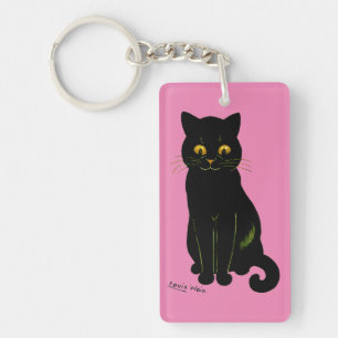 Black cat, Louis Wain Keychain