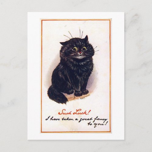 Black cat Louis Wain Postcard
