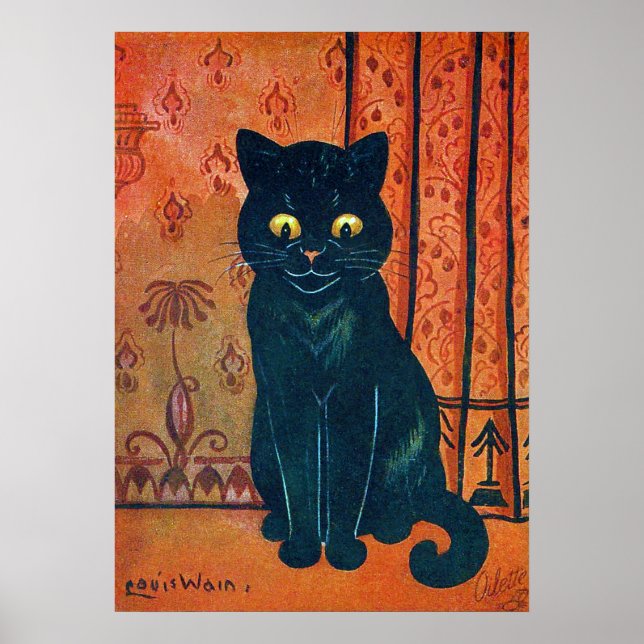 Black cat, Louis Wain Poster (Front)
