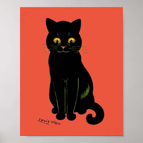 Black cat Louis Wain Poster