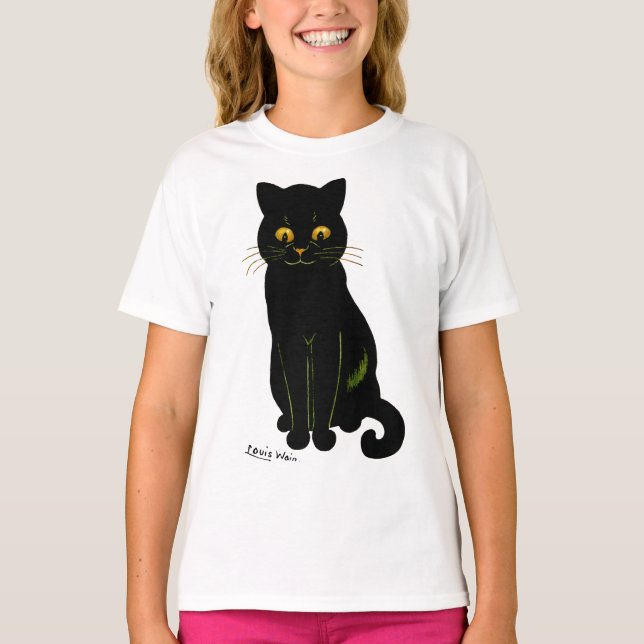 Black cat, Louis Wain T-Shirt (Front)