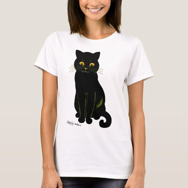 Black cat, Louis Wain T-Shirt (Front)