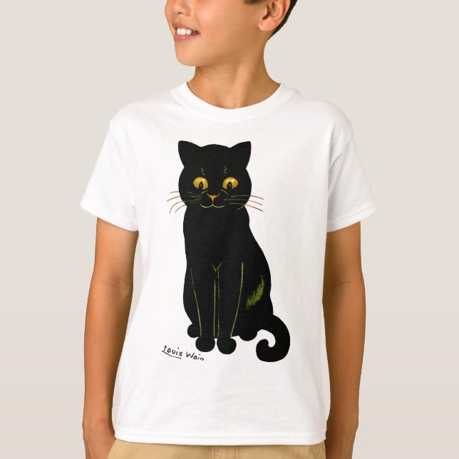 Black cat, Louis Wain T-Shirt (Front)