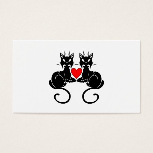 Customizable Black Cat Love Business Card Templates