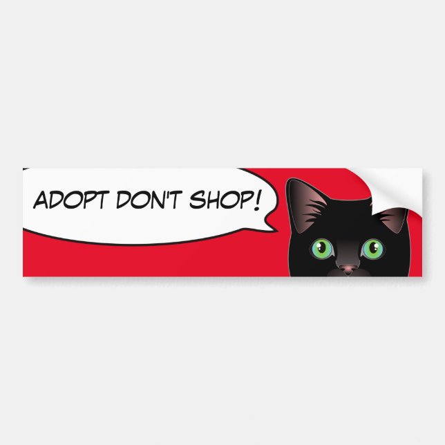 Black Cat Love Adopt a Shelter Cat! Sticker (Front)