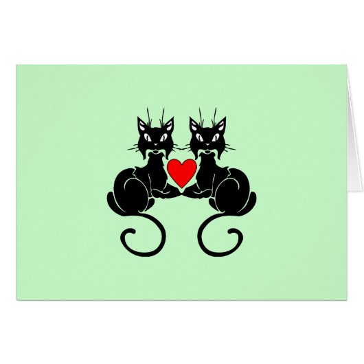 Black Cat Love Cards (Front Horizontal)