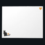 Black Cat Love Notepad<br><div class="desc">Black cat and heart.</div>