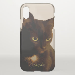Black Cat love pet boho style iPhone X Case