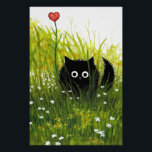 Black Cat Love Poster by Bihrle<br><div class="desc">Part of my Fuzzy Black Curious Cats series of original paintings.</div>