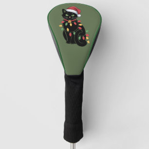Black Cat Lover Christmas Kitten Gift Cat Mom Xmas Golf Head Cover