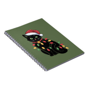Black Cat Lover Christmas Kitten Gift Cat Mom Xmas Notebook