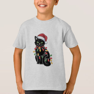 Black Cat Lover Christmas Kitten Gift Cat Mom Xmas T-Shirt